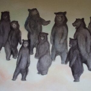 Standing Bears. 8x10 unframed print of original watercolor by Cynthia Greb